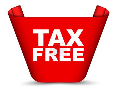 Téléchargez les photos : Bannière vectorielle rouge libre d'impôt - en image libre de droit