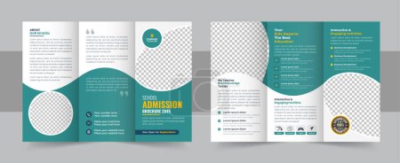 Kids back to school education admission trifold brochure template, school admission trifold brochure design, kids academy brochure template