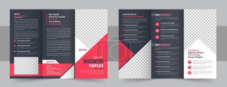Téléchargez les photos : Corporate business trifold brochure template. Modern, Creative and Professional tri fold brochure vector design. Simple and minimalist promotion layout - en image libre de droit