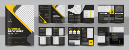 Diseño de diseño de plantilla de folleto de negocios, diseño de plantilla editable de folleto corporativo de 12 páginas, plantilla de folleto de negocio creativo