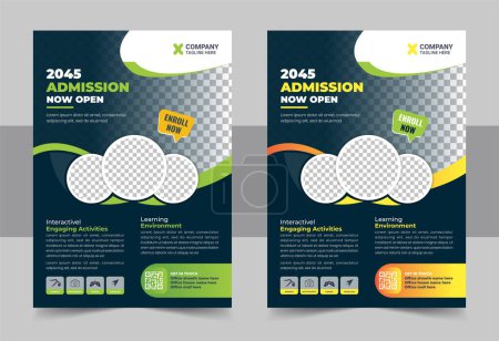 Creative and modern education admission flyer template, Flyer brochure cover template for Kids back to school education admission layout design