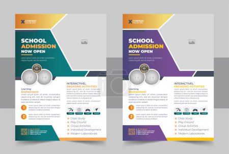 Kids back to school education admission flyer poster layout or Tutoring service flyer, Online Tutoring Flyer, home tutor flyer, Teaching Online flyer template or poster leaflet