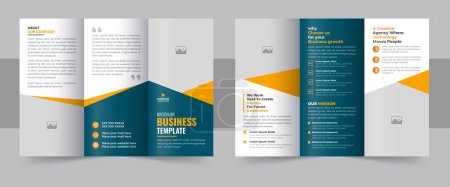 Téléchargez les photos : Modèle de brochure d'entreprise triple moderne, modèle de brochure d'entreprise triple, conception vectorielle de brochure Creative and Professional tri fold - en image libre de droit