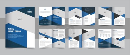 Entreprise Modèle de rapport annuel avec couverture, pages verso et intérieures, brochure sur le profil de l'entreprise ou présentation du profil de l'entreprise