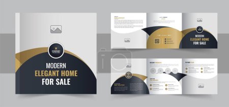 Modern real estate, construction, renovation, home selling business square trifold brochure template or real estate square trifold brochure layout. home repair real estate brochure design