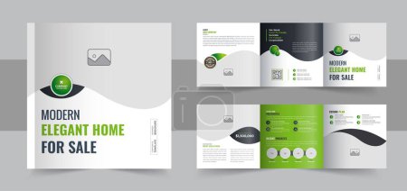 Modern real estate, construction, renovation, home selling business square trifold brochure template or real estate square trifold brochure layout. home repair real estate brochure design