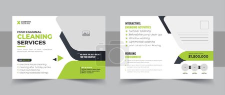 Cleaning service agency postcard template design or Professional cleaning services eddm postcard template design layout