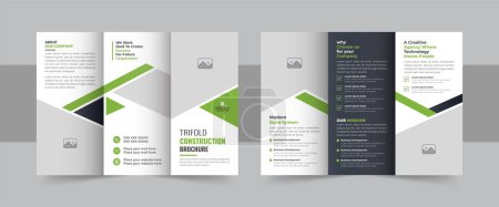 Corporate construction and home renovation trifold brochure design, Professional trifold brochure template. Construction trifold brochure template or company profile, Corporate construction brochure, Business proposal, home renovation trifold layout