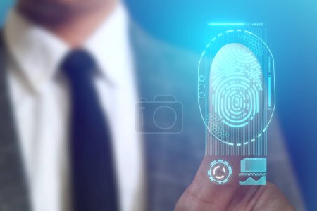 Fingerabdruck-Scan bietet Sicherheitszugriff mit biometrischer Identifikation.