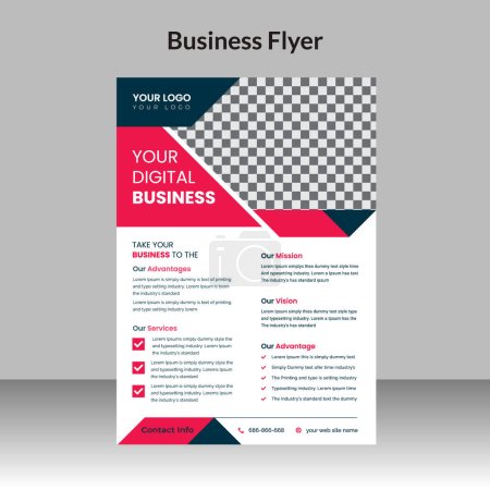 Ilustración de Diseño de volante de negocio corporativo y plantilla de portada de folleto de agencia de marketing digital - Imagen libre de derechos