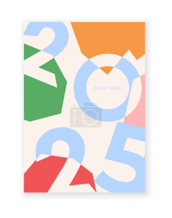 Design de couverture de 2025 bonne année. Forte typographie. Coloré et facile à retenir. Bonne année 2025 affiche de conception.