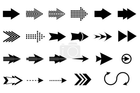 Foto de Flechas negro conjunto de iconos. Icono de flecha. Flecha vector Flechas simples modernas. Ilustración vectorial - Imagen libre de derechos