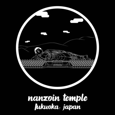 Circle Icon line Templo de Nanzoin. ilustración vectorial