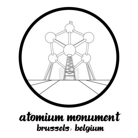 Ilustración de Círculo icono líneaEl atomio de Bruselas, vector de ilustración - Imagen libre de derechos