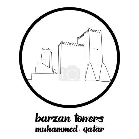 Illustration for Circle icon line Barzan Towers. vector illustration - Royalty Free Image