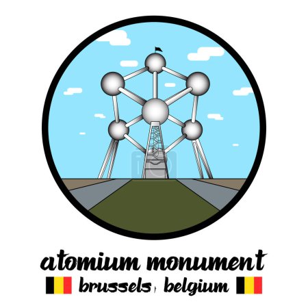 Ilustración de Círculo icono líneaEl atomio de Bruselas, vector de ilustración - Imagen libre de derechos