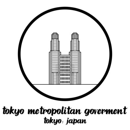 Illustration for Circle Icon line Tokyo Metropolitan Goverment. vector illustration - Royalty Free Image
