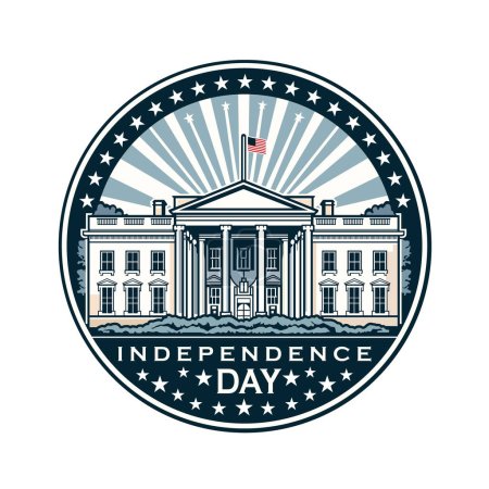 Illustration for White House Independence day Concept. vector illustration - Royalty Free Image