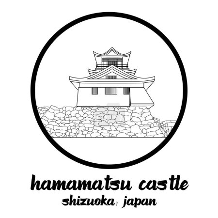 Illustration for Circle Icon Hamamatsu Castle. vector illustration - Royalty Free Image