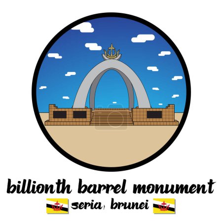 Ilustración de Círculo icono línea Billionth Barrel Monument. ilustración vectorial - Imagen libre de derechos