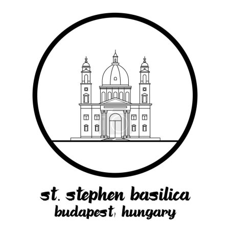 Ilustración de Círculo Icono Basílica de San Esteban. Ilustración vectorial - Imagen libre de derechos