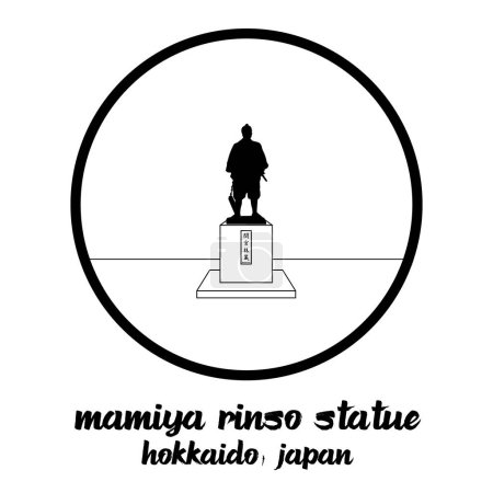 Icono del círculo Estatua de Mamiya Rinso. Ilustración vectorial