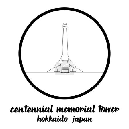 Circle Icon Centennial Memorial Tower. Ilustración vectorial