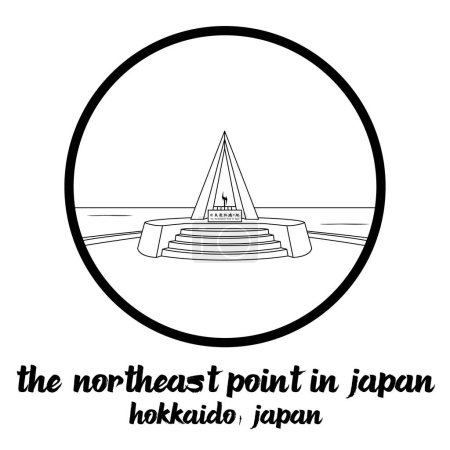 Illustration for Circle Icon The Northeast point in Japan. Vector Illustration - Royalty Free Image
