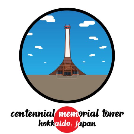 Circle Icon Centennial Memorial Tower. Vektorillustration