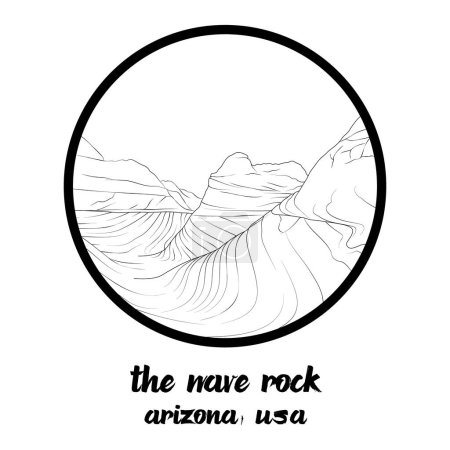 Circle Icon The Wave Rock. Vector illustration