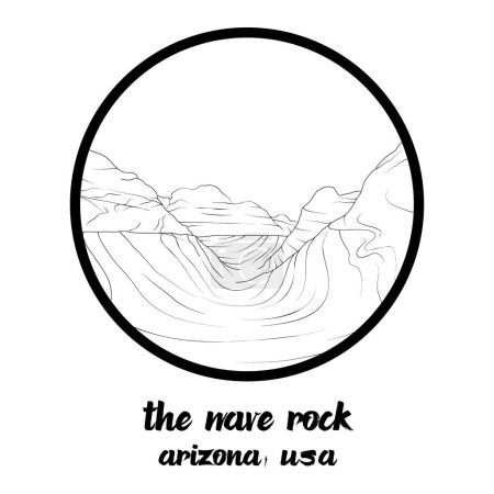 Circle Icon The Wave Rock. Vector illustration