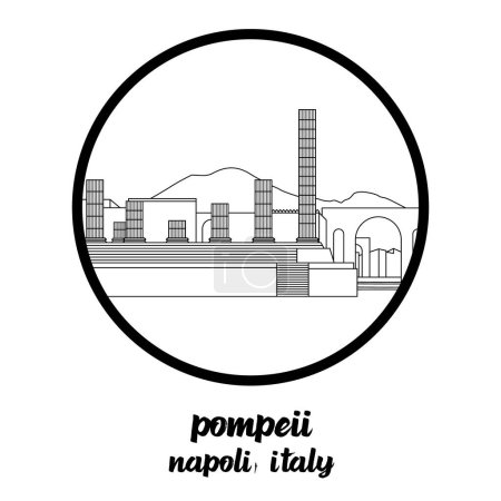 Circle Icon Pompeii. Vector illustration
