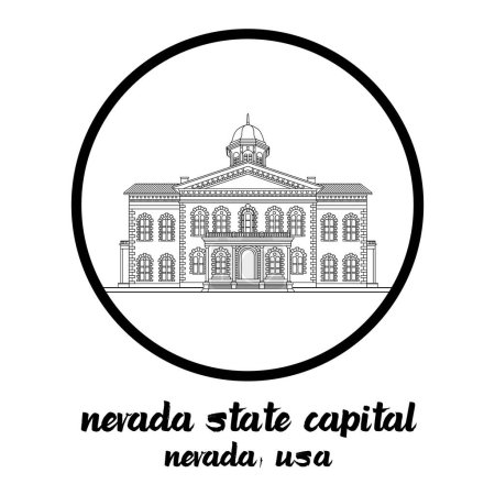 Circle Icon Nevada State Capital. Vector illustration