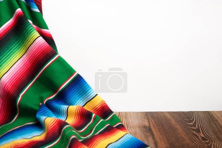 Colorful sarape with copy space. Cinco de Mayo background.
