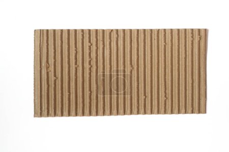 Corrugated cardboard rectangle isolated on white background.