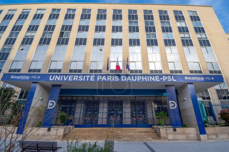 Photo for Paris, France -March 31, 2024: Main entrance to the Paris Dauphine-PSL University, a French public institution member of the Paris Sciences Lettres University and of the Grandes Ecoles Conference - Royalty Free Image