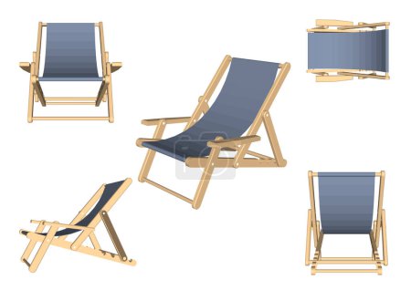 Ilustración de El asiento para tomar el sol en la playa.Descanso de verano icono único en el estilo de dibujos animados vector símbolo stock illustration. - Imagen libre de derechos
