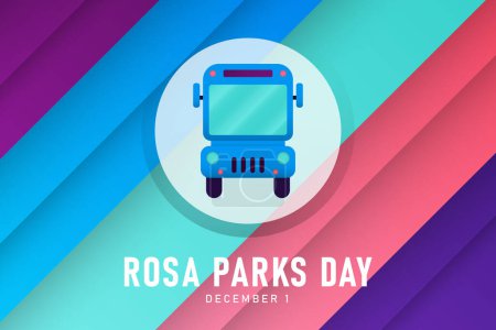 Illustration for Rosa parks day background. Design with colorful stripes. Vector design illustration. - Royalty Free Image