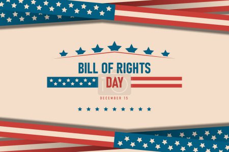 Hintergrund zum Bill of Rights Day. Design mit Streifen. Vektordesign-Illustration.