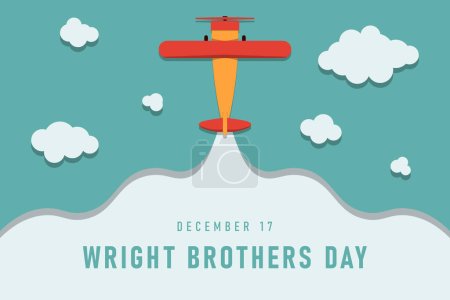 Téléchargez les illustrations : Wright Brothers Day background. Design avec style papier. Illustration vectorielle. - en licence libre de droit