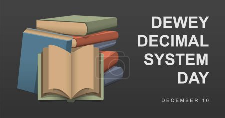 Téléchargez les illustrations : Dewey Decimal System Day fond. Illustration vectorielle. - en licence libre de droit