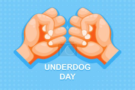 Illustration for Underdog Day background. Design with hand. Vector design illustration. - Royalty Free Image