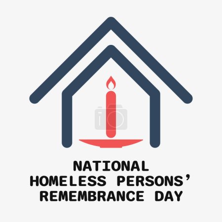 Antecedentes del Día Nacional del Recuerdo de las Personas sin Hogar. Ilustración del diseño vectorial.
