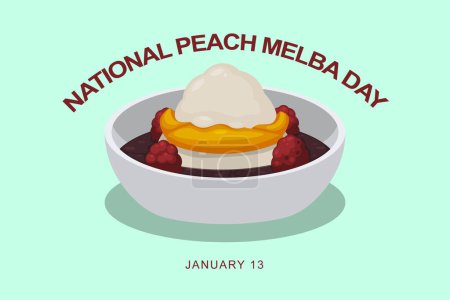 Ilustración de National Peach Melba Day background (en inglés). Diseño de ilustración vectorial. - Imagen libre de derechos