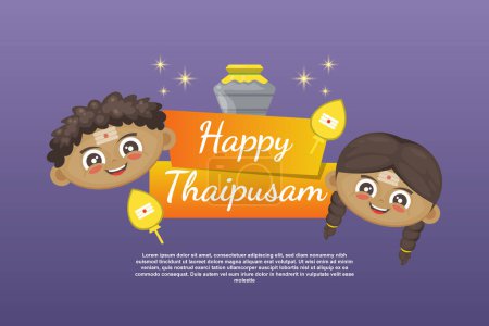 Illustration for Happy Thaipusam background. Design with gradient. Vector illustration. - Royalty Free Image