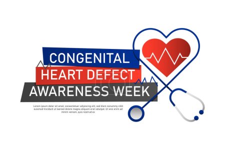 Congenital Heart Defect Awareness Week background. Vector illustration.