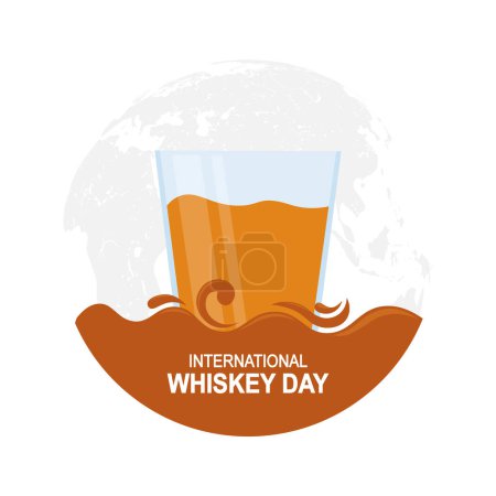 Téléchargez les illustrations : Journée internationale du whisky. Illustration vectorielle arrière plan. - en licence libre de droit