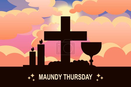 Ilustración de Maundy Thursday background. Religioso. Fondo de ilustración vectorial. - Imagen libre de derechos