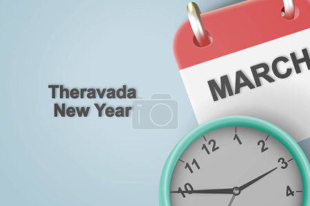 Ilustración de Antecedentes de Año Nuevo Theravada. Fondo de ilustración vectorial. - Imagen libre de derechos