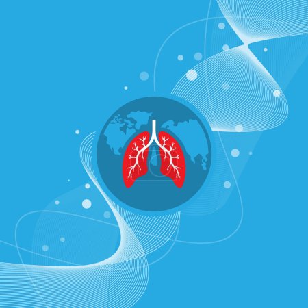 Ilustración de Fondo del Día Mundial del Asma. Salud, Concientización, Enfermedades, Educativo. Ilustración vectorial. - Imagen libre de derechos